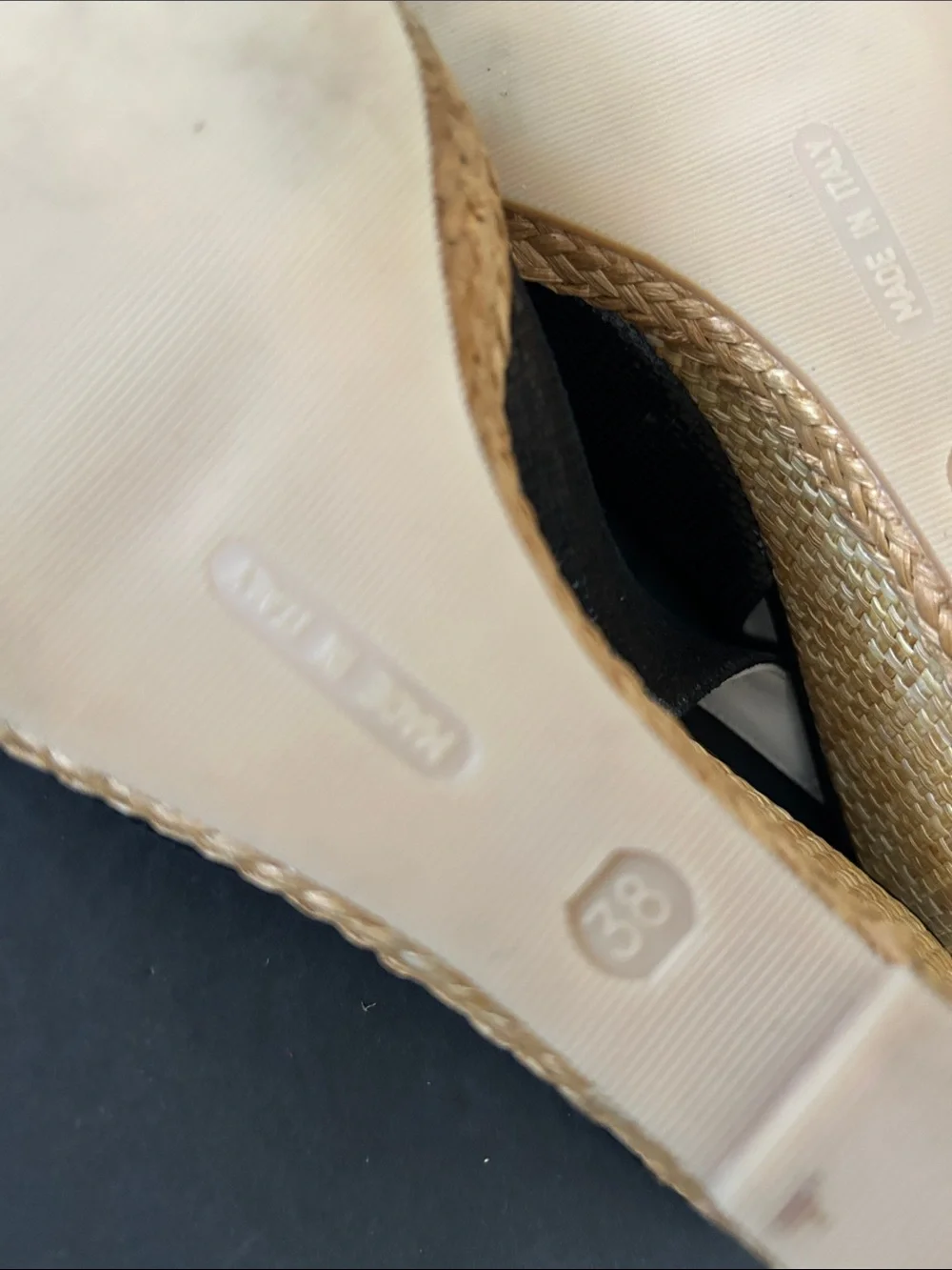 Antinori Black Patent Accent Espadrille Slingbacks